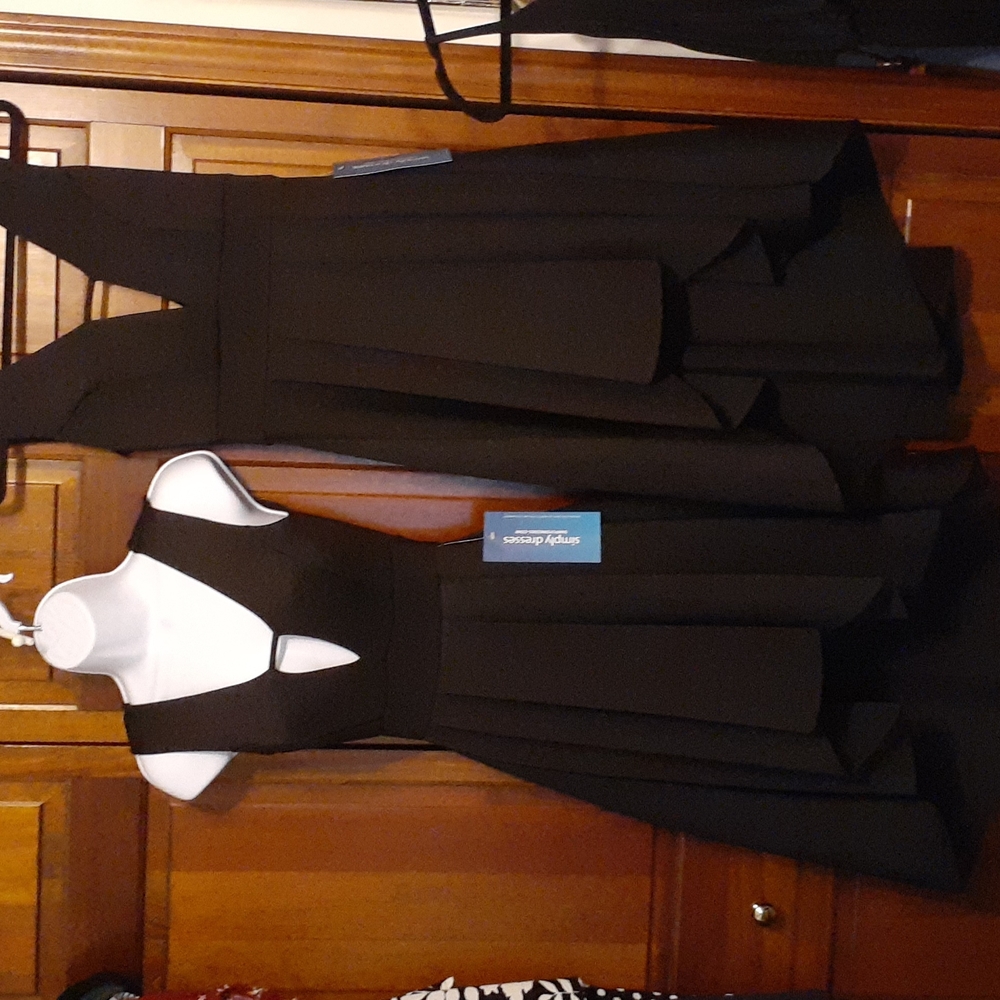 Brand new Carolina USA black peek a boo hi low dress M